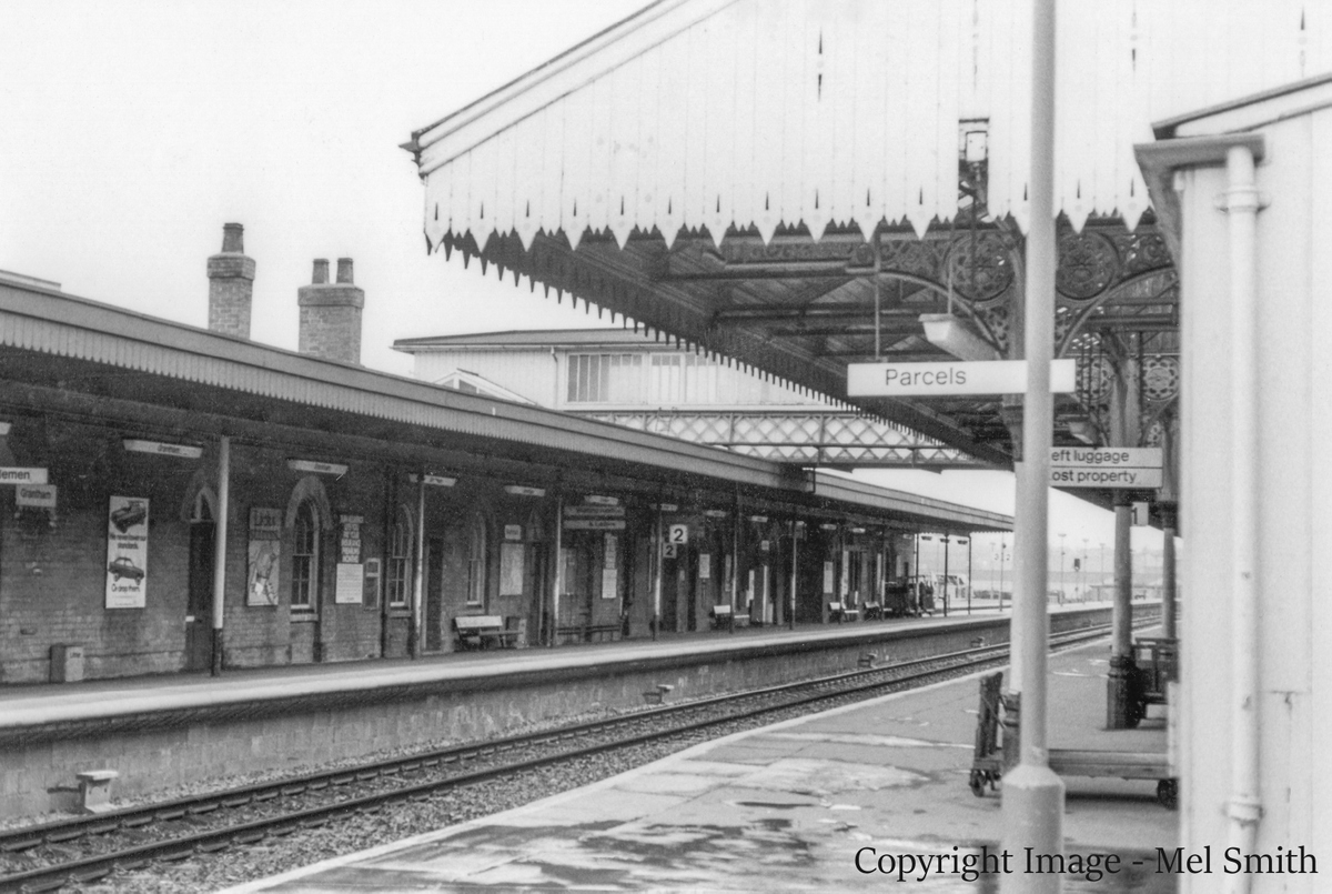 A general view of the buildings on platform 2 looking north. Copyright Image - Mel Smith