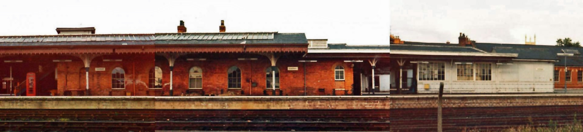 A composite view of the south end of the main range of buildings on the western platform. Photograph lent by Roy Vinter.