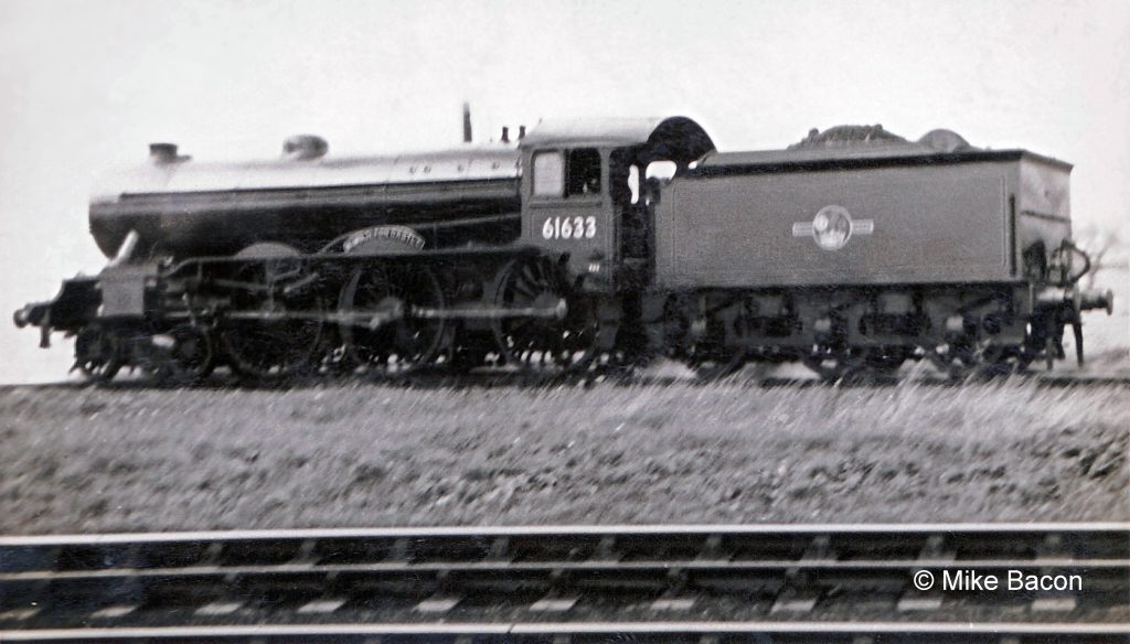 Class B17/6 'Sandringham' No. 61633 Kimbolton Castle of March shed (31B), fresh from overhaul at Doncaster, stands on the East-to-North link line at Barkston Junction before returning to the works for attention to any defects the crew may have noticed during the trial. The photograph was taken from point 'A' on the plan. Photograph by Mike Bacon.