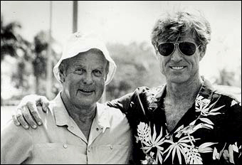 Peter Handford with Robert Redford during the making of his final feature film, Havana in 1989-90, on location in the Dominican Republic. News-graphics-2007-_653681a