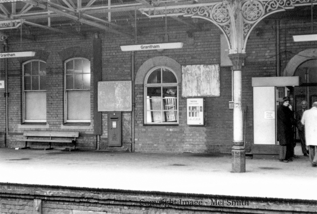 The entrance and exit from platform 1 on the right. The former bricked up entrance, now a window, is central to the photograph. The former Dining Room can be seen on the left. Copyright Image - Mel Smith